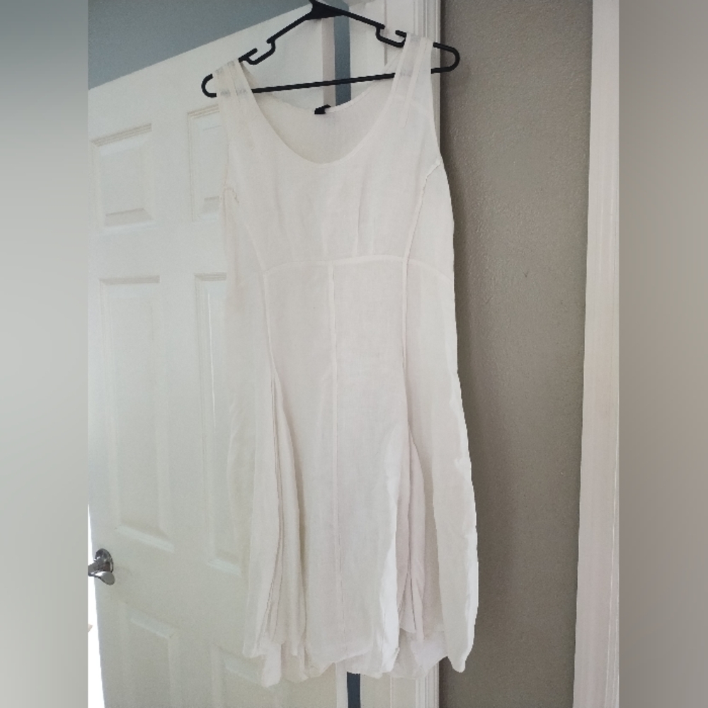 Onz Made in Italy Linen and Cotton Lightweight Natural Dress in size L